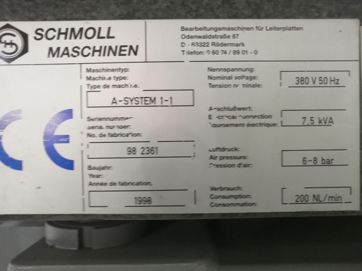 Сверлильно-фрезерный станок Schmoll A-SYSTEM 1-1 для производства печатных плат